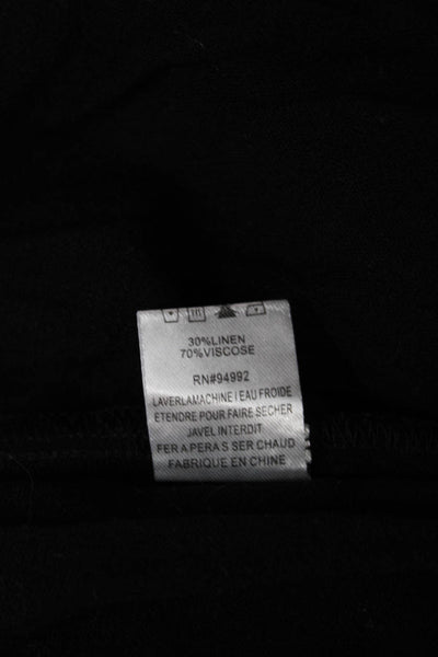 Patrizia Luca Women Maxi Linen Black Sleeveless Round Neck Dress Size XL