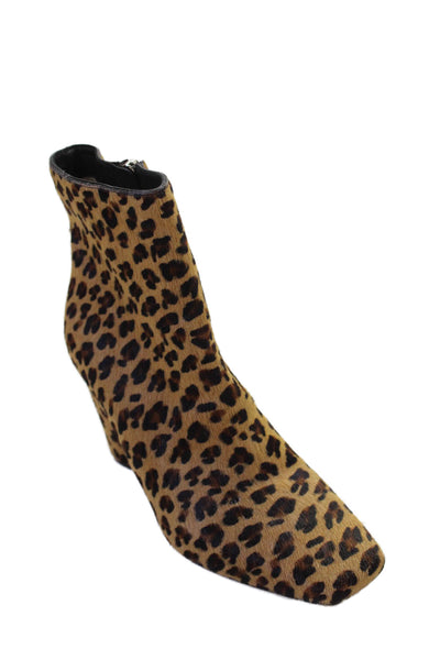 Jimmy Choo Women's Calf Hair Animal Print Ankle Boots Size 37.5