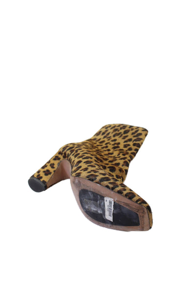 Jimmy Choo Women's Calf Hair Animal Print Ankle Boots Size 37.5