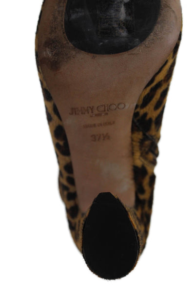 Jimmy Choo Women's Calf Hair Animal Print Ankle Boots Size 37.5