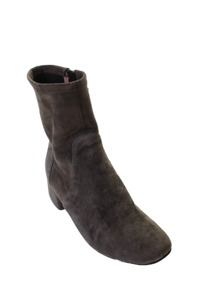Gentle Souls By Kenneth Cole Womens Suede Zip Ankle Boots Grey Size 10