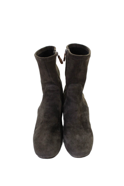 Gentle Souls By Kenneth Cole Womens Suede Zip Ankle Boots Grey Size 10