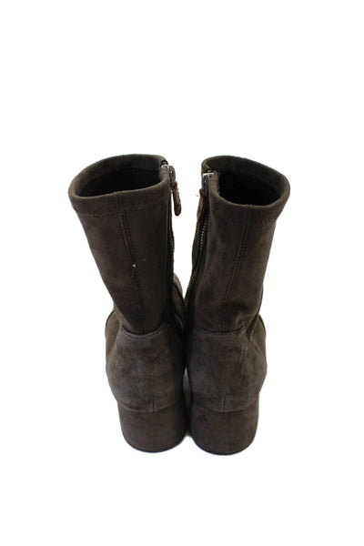 Gentle Souls By Kenneth Cole Womens Suede Zip Ankle Boots Grey Size 10