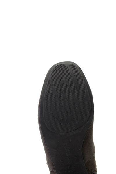 Gentle Souls By Kenneth Cole Womens Suede Zip Ankle Boots Grey Size 10
