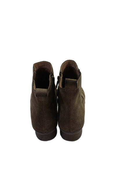 Blondo Womens Suede Stringer Wedge Heel Ankle Boots Brown Size 10