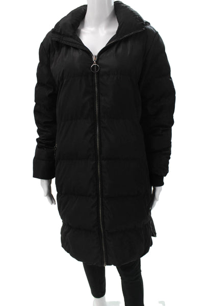 Karl Lagerfeld Women Puffer Jacket Black Zip Long Sleeve Size L