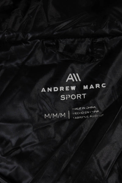Andrew Marc Women Quilted Nylon Zip Vest Black Size M
