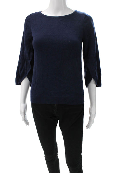 Milly Womens Pullover Sweater Boat Neck Wool Blend Blue Size 0P