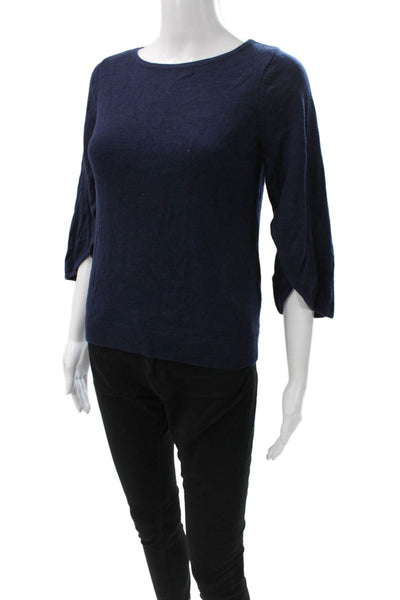 Milly Womens Pullover Sweater Boat Neck Wool Blend Blue Size 0P