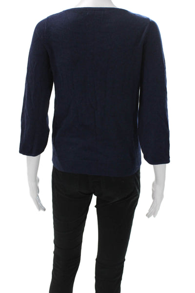 Milly Womens Pullover Sweater Boat Neck Wool Blend Blue Size 0P