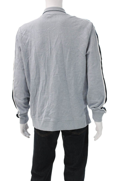 Penguin Mens Track Jacket Gray Colorblock Collared Zip Long Sleeve Size XL