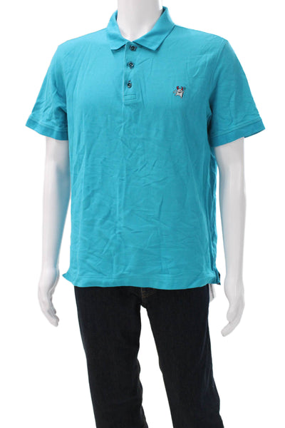 Robert Graham Mens Short Sleeves Rugby Shirt Blue Size Extra Large