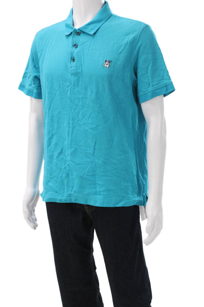 Robert Graham Mens Short Sleeves Rugby Shirt Blue Size Extra Large