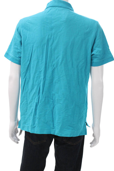 Robert Graham Mens Short Sleeves Rugby Shirt Blue Size Extra Large