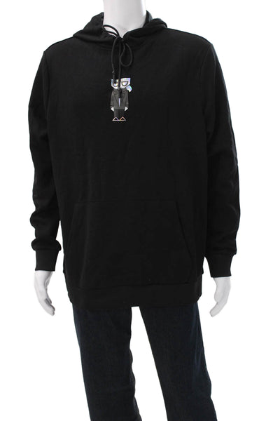Karl Lagerfeld Unisex Adults Pullover Hoodie Black Graphic Size XL
