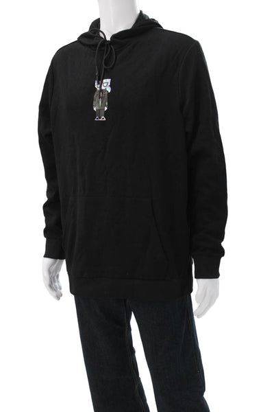 Karl Lagerfeld Unisex Adults Pullover Hoodie Black Graphic Size XL