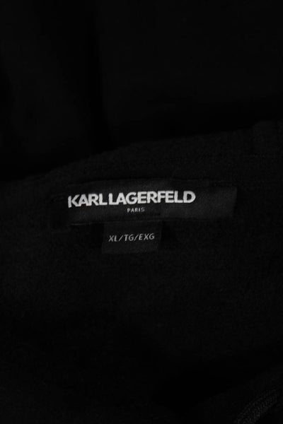 Karl Lagerfeld Unisex Adults Pullover Hoodie Black Graphic Size XL