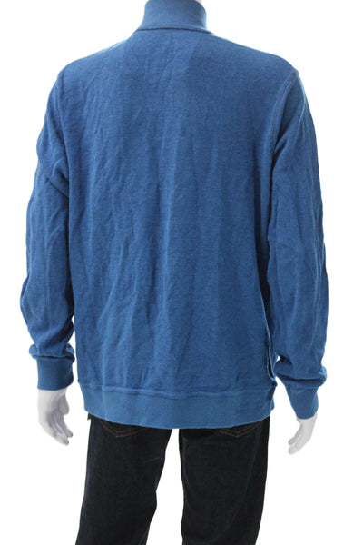 Robert Graham Mens Blue Cotton Zip Long Sleeve Jacket Size XL