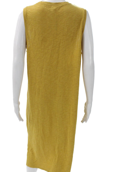 Madewell Women Yellow Viscose Tank Dress Scoop Neck Sleeveless Mid-Calf Size XL