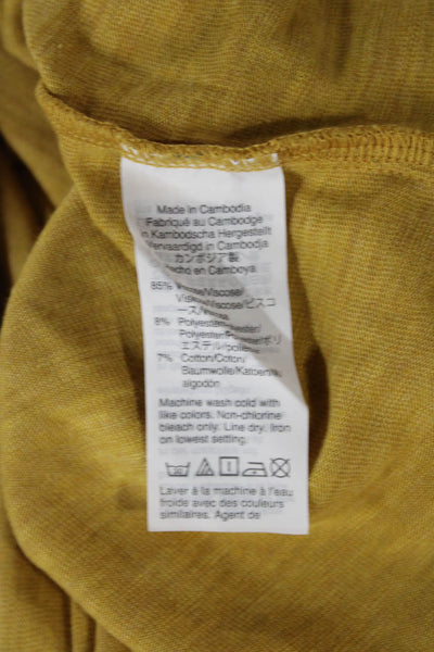 Madewell Women Yellow Viscose Tank Dress Scoop Neck Sleeveless Mid-Calf Size XL