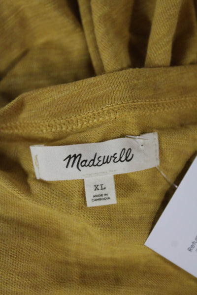 Madewell Women Yellow Viscose Tank Dress Scoop Neck Sleeveless Mid-Calf Size XL