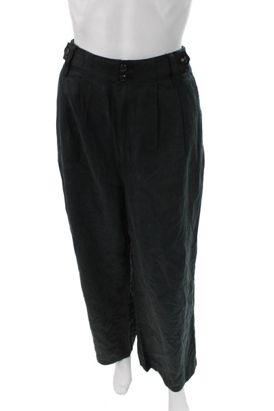 Madewell Women Dress Pants Black Lyocell Button Size S