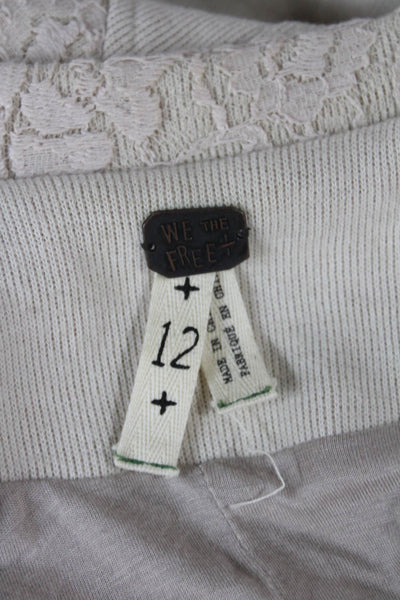 We The Free Women Military Jacket Beige Button Long Sleeve Size S