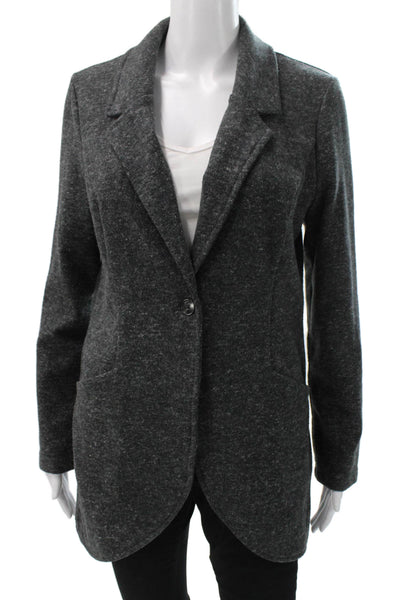 Beta Brand Womens Gray Button Long Sleeve Jacket Size S