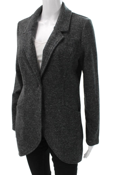 Beta Brand Womens Gray Button Long Sleeve Jacket Size S