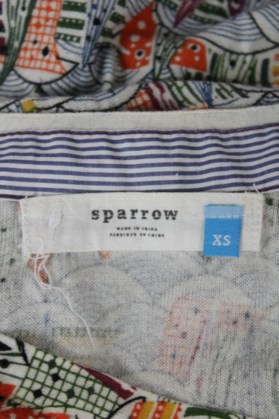 Sparrow Anthropologie Womens Cardigan Multicolor V-Neck Size XS