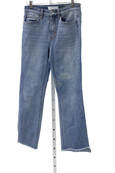 Vervet Womens High Rise Straight Jeans Blue Cotton Blend Button Size 26