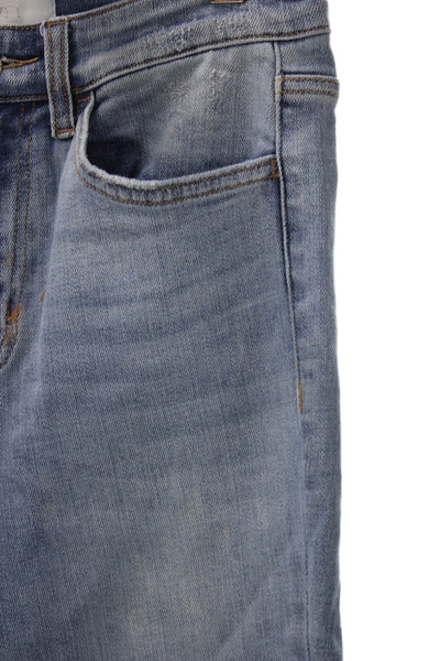 Vervet Womens High Rise Straight Jeans Blue Cotton Blend Button Size 26