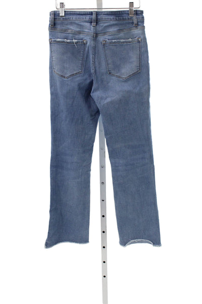 Vervet Womens High Rise Straight Jeans Blue Cotton Blend Button Size 26