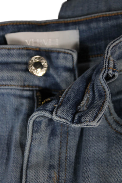 Vervet Womens High Rise Straight Jeans Blue Cotton Blend Button Size 26