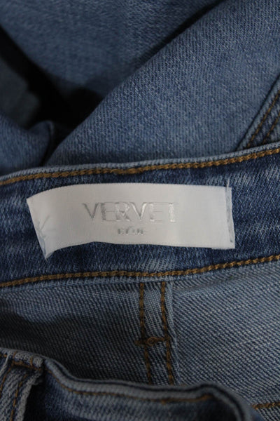 Vervet Womens High Rise Straight Jeans Blue Cotton Blend Button Size 26