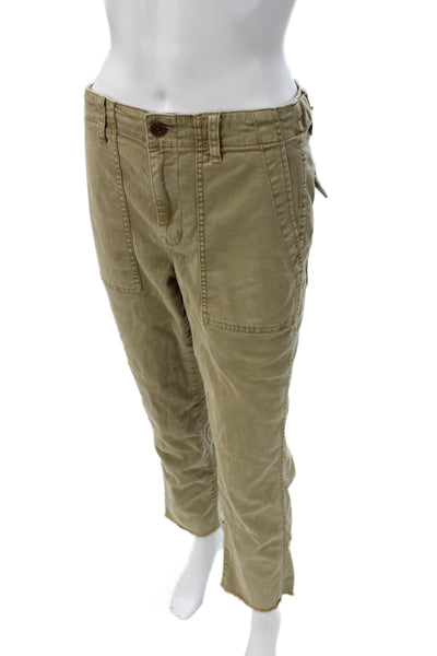 Madewell Womens Beige Cotton Cargo Pants Button Closure Size 26