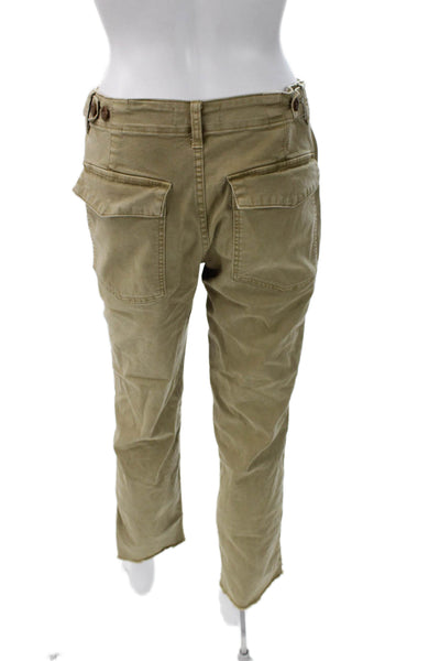 Madewell Womens Beige Cotton Cargo Pants Button Closure Size 26