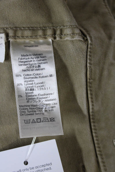 Madewell Womens Beige Cotton Cargo Pants Button Closure Size 26