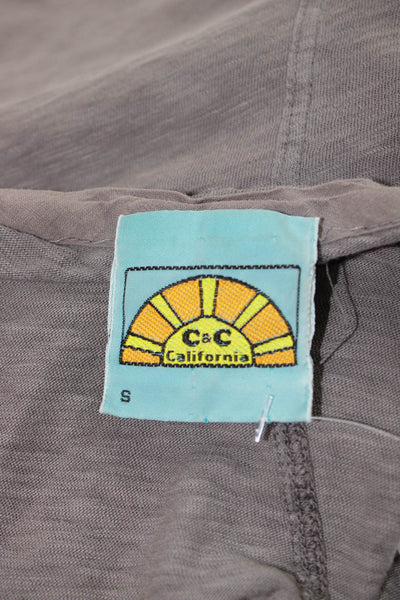 C&C California Womens Gray Cotton Scoop Neck Short Sleeve Basic T-Shirt Size S