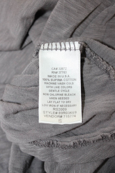 C&C California Womens Gray Cotton Scoop Neck Short Sleeve Basic T-Shirt Size S