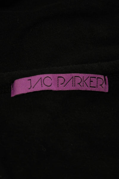 Jac Parker Womens Black V Neck Short Sleeve Cotton T Shirt Size S