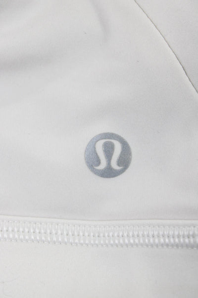 Lululemon Women White Sports Bra Nylon Scoop Neck Sleeveless Size 4