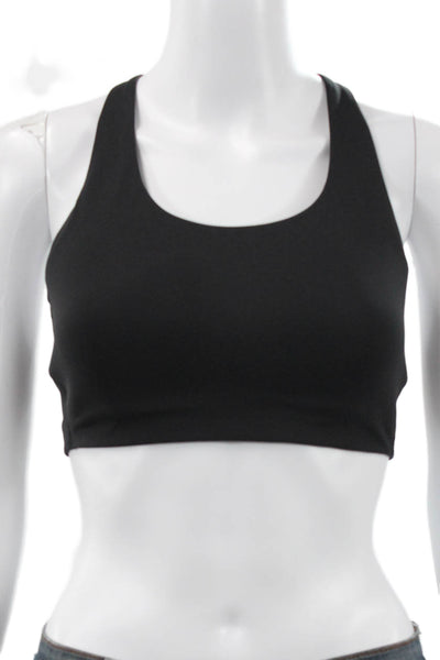 Lululemon Women Black Nylon Scoop Neck Sports Bra Hook & Eye Size M