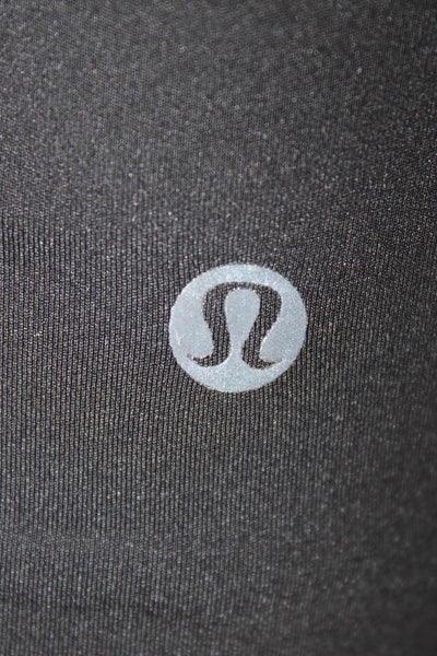Lululemon Women Black Nylon Scoop Neck Sports Bra Hook & Eye Size M