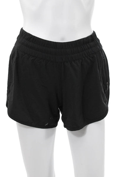 Lululemon Womens Athletic Black Polyester Zip Shorts Size XS