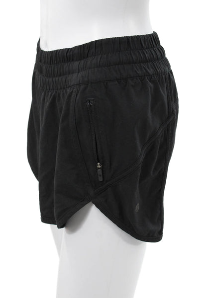 Lululemon Womens Athletic Black Polyester Zip Shorts Size XS