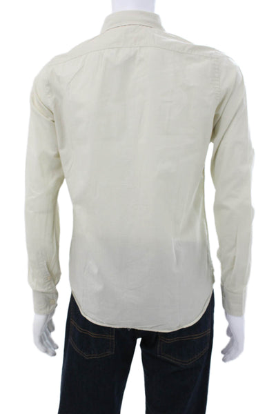 Tintoria Mattei Mens Cotton Long Sleeve Button Down Shirt Beige Size 38