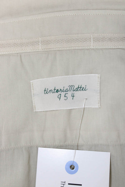 Tintoria Mattei Mens Cotton Long Sleeve Button Down Shirt Beige Size 38