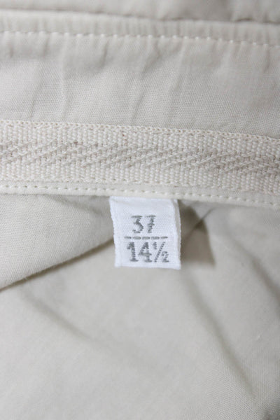 Tintoria Mattei Mens Cotton Long Sleeve Button Down Shirt Beige Size 38