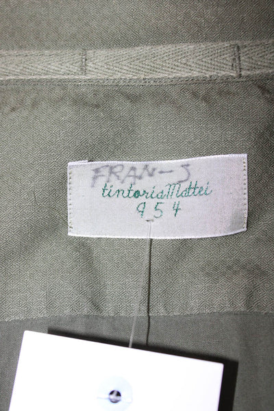 Tintoria Mattei Mens Cotton Basic Button Down Shirt Green Size 38